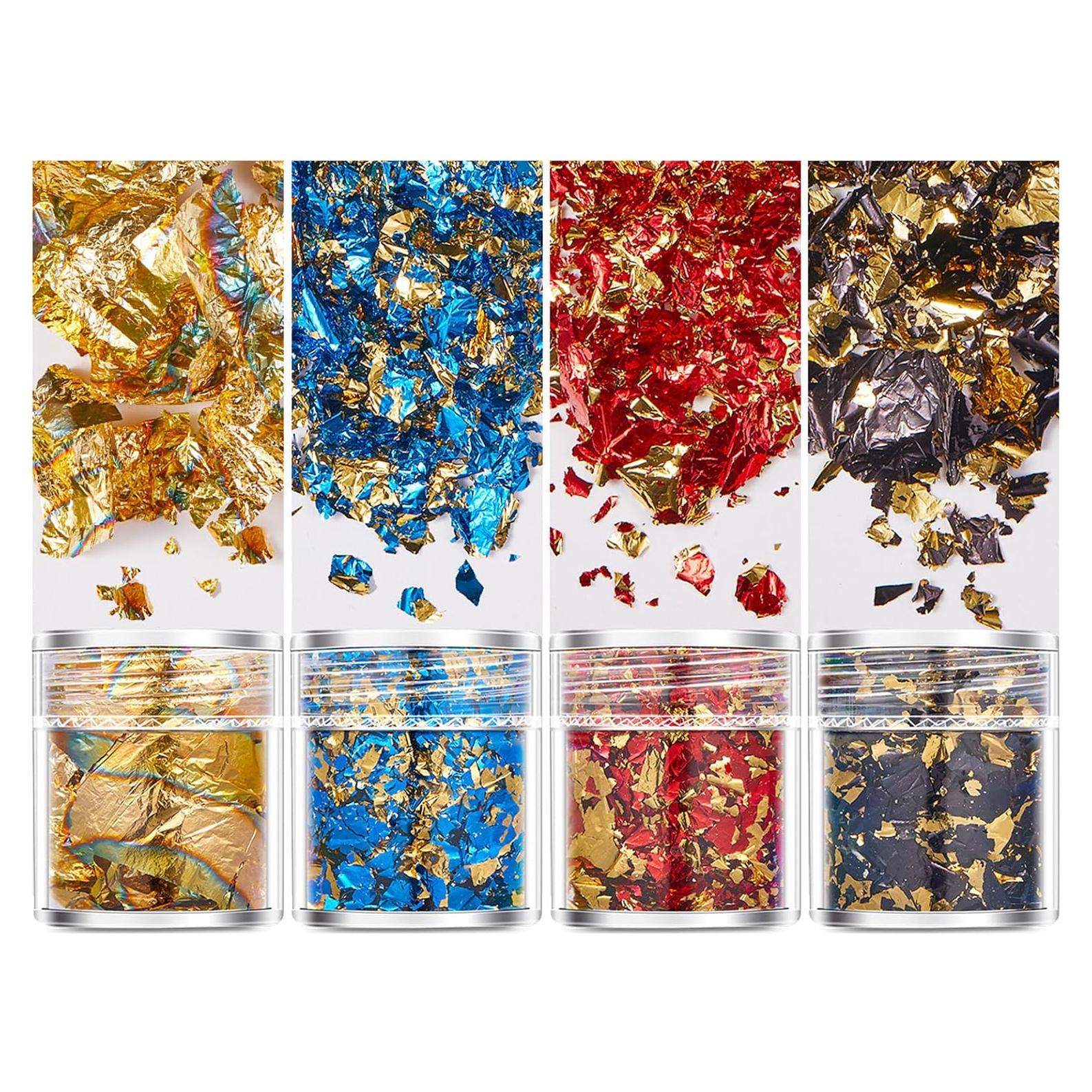Luxurious Gold Leaf Flakes for Resin and Art Foil Decorative Paper Gold Flakes for Artistic Project