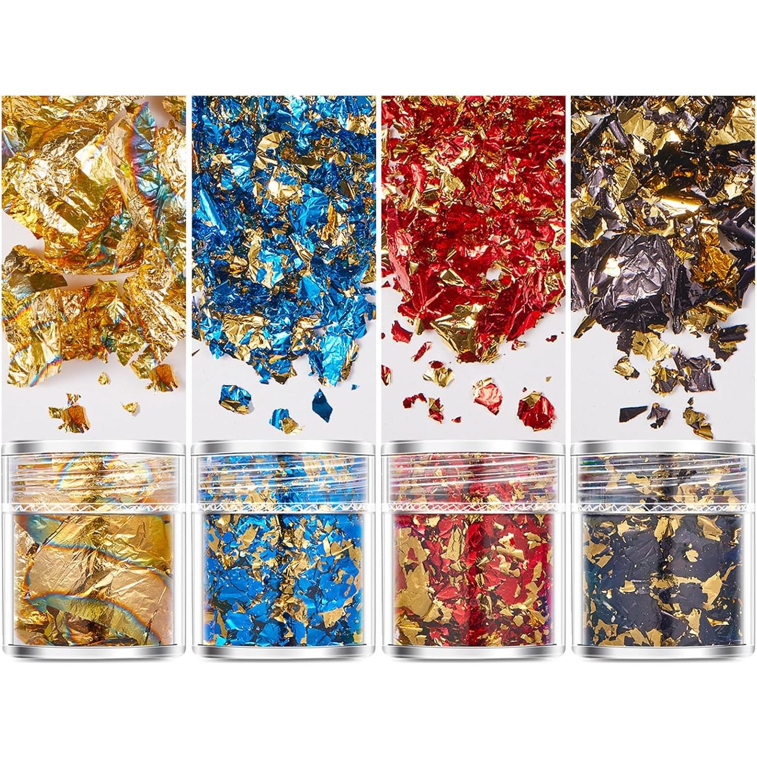 Luxurious Gold Leaf Flakes for Resin and Art Foil Decorative Paper Gold Flakes for Artistic Project