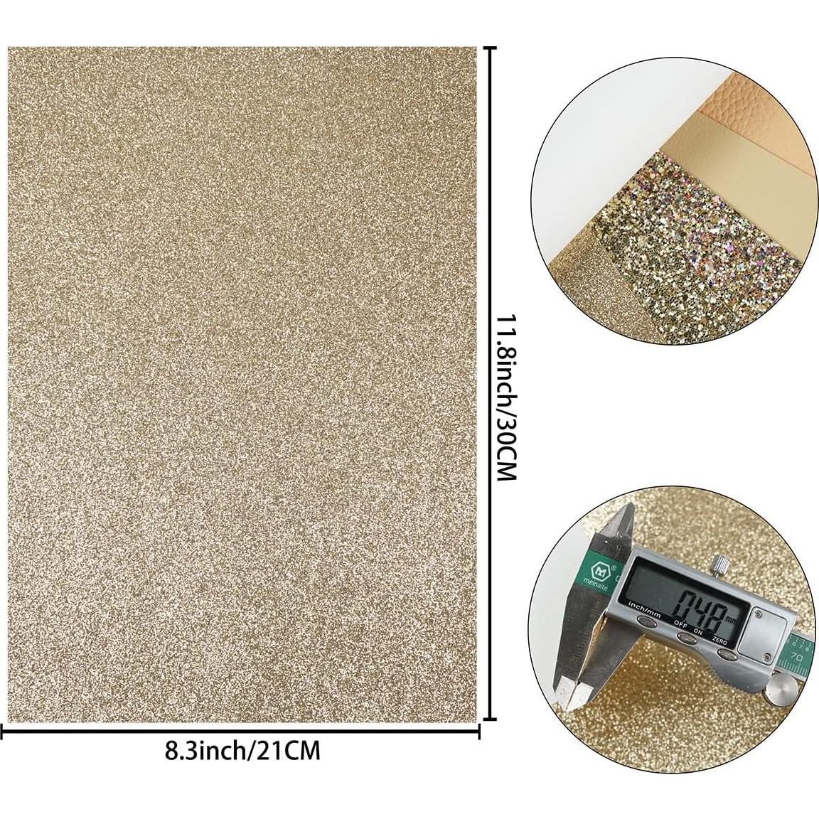 Hojas de Cuero Sintético Litchi 20x30 cm Paquete de 6 Oro