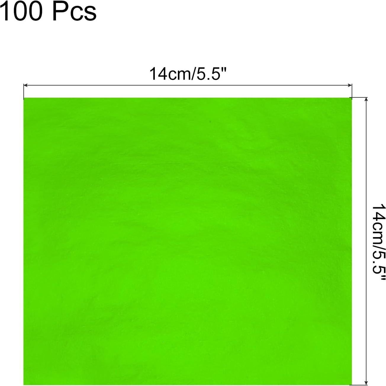 Hojas de Foil de Oro Imitación MECCANIXITY 100 Pcs 14x14cm Verde