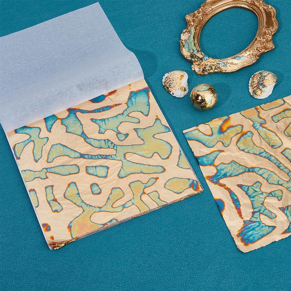 SUPERFINDINGS 50 Hojas de Papel Metálico 14cm Colorido DIY