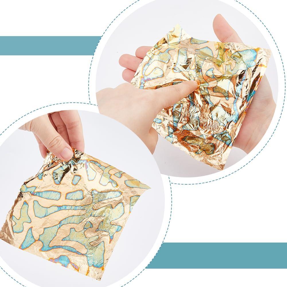 SUPERFINDINGS 50 Hojas de Papel Metálico 14cm Colorido DIY