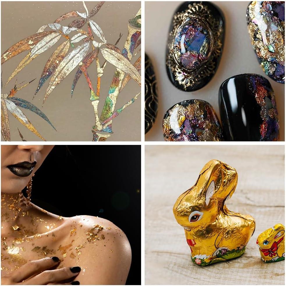 SUPERFINDINGS 50 Hojas de Papel Metálico 14cm Colorido DIY