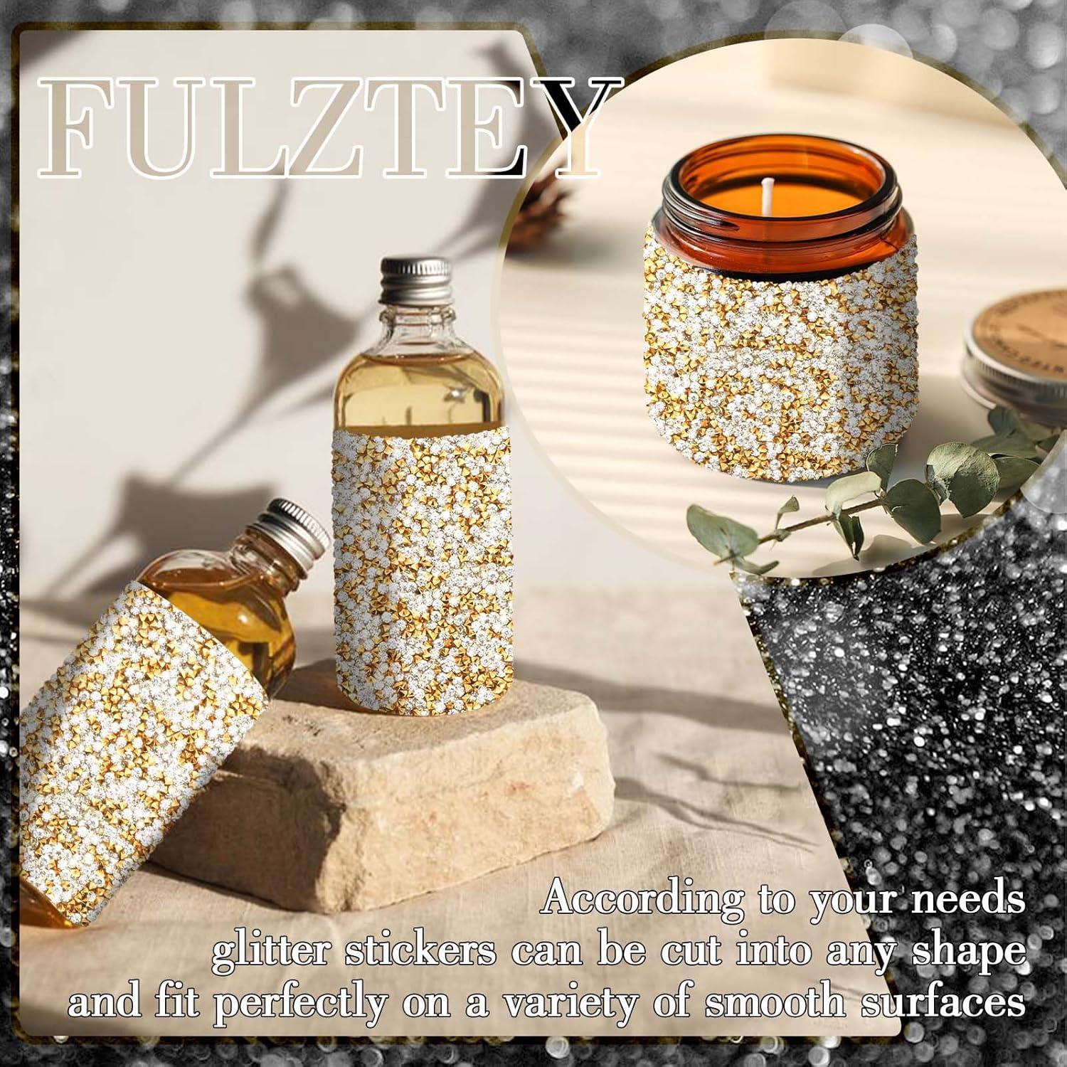 Hoja de Calcomanías de Strass Brillantes FULZTEY 23.9x20.1cm