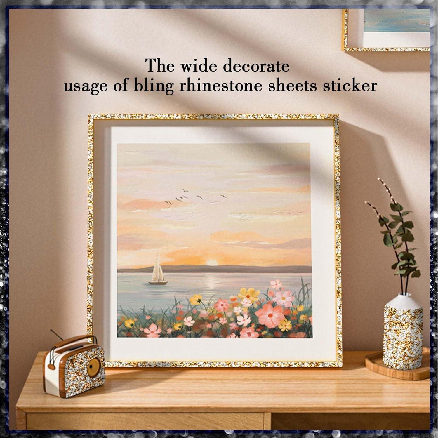 Hoja de Calcomanías de Strass Brillantes FULZTEY 23.9x20.1cm