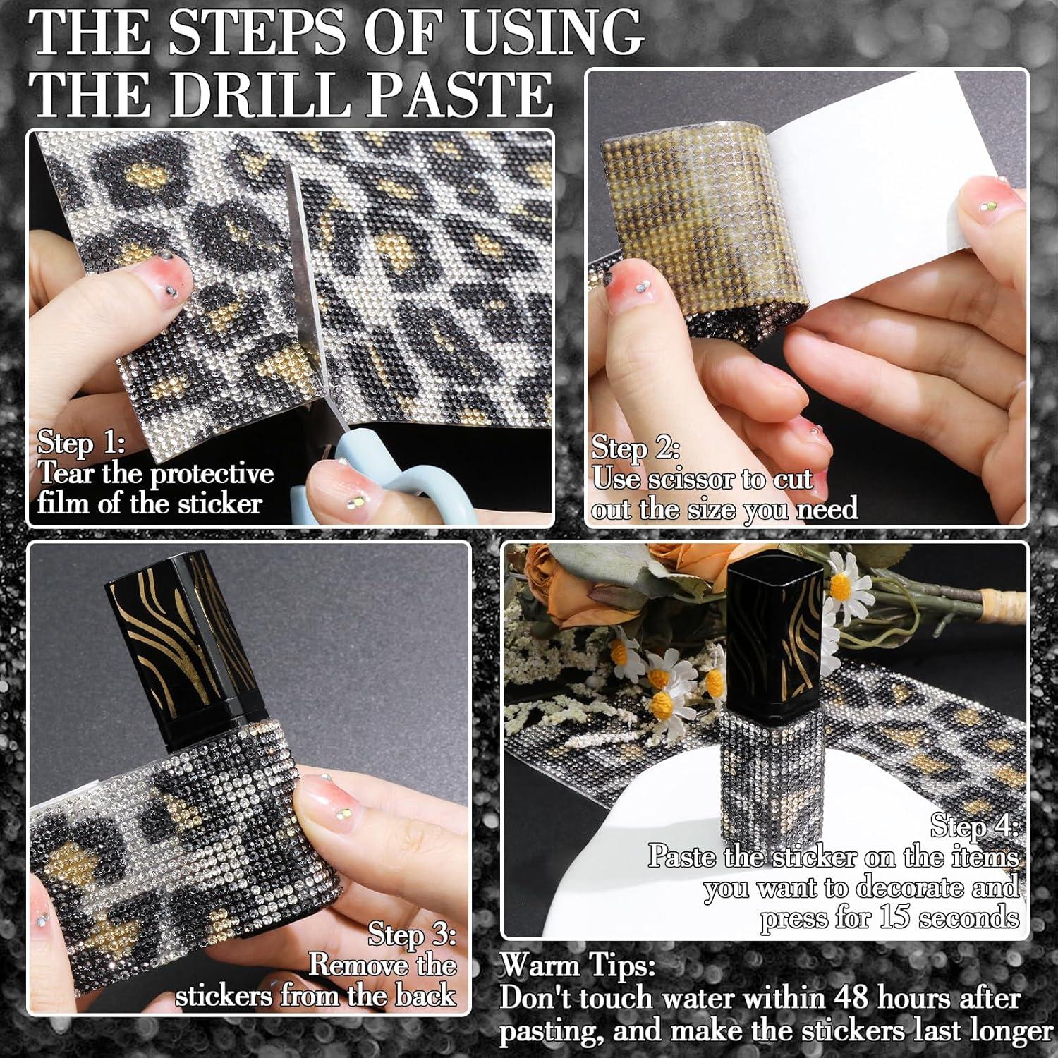 Hoja de Calcomanías de Strass Brillantes FULZTEY 23.9x20.1cm