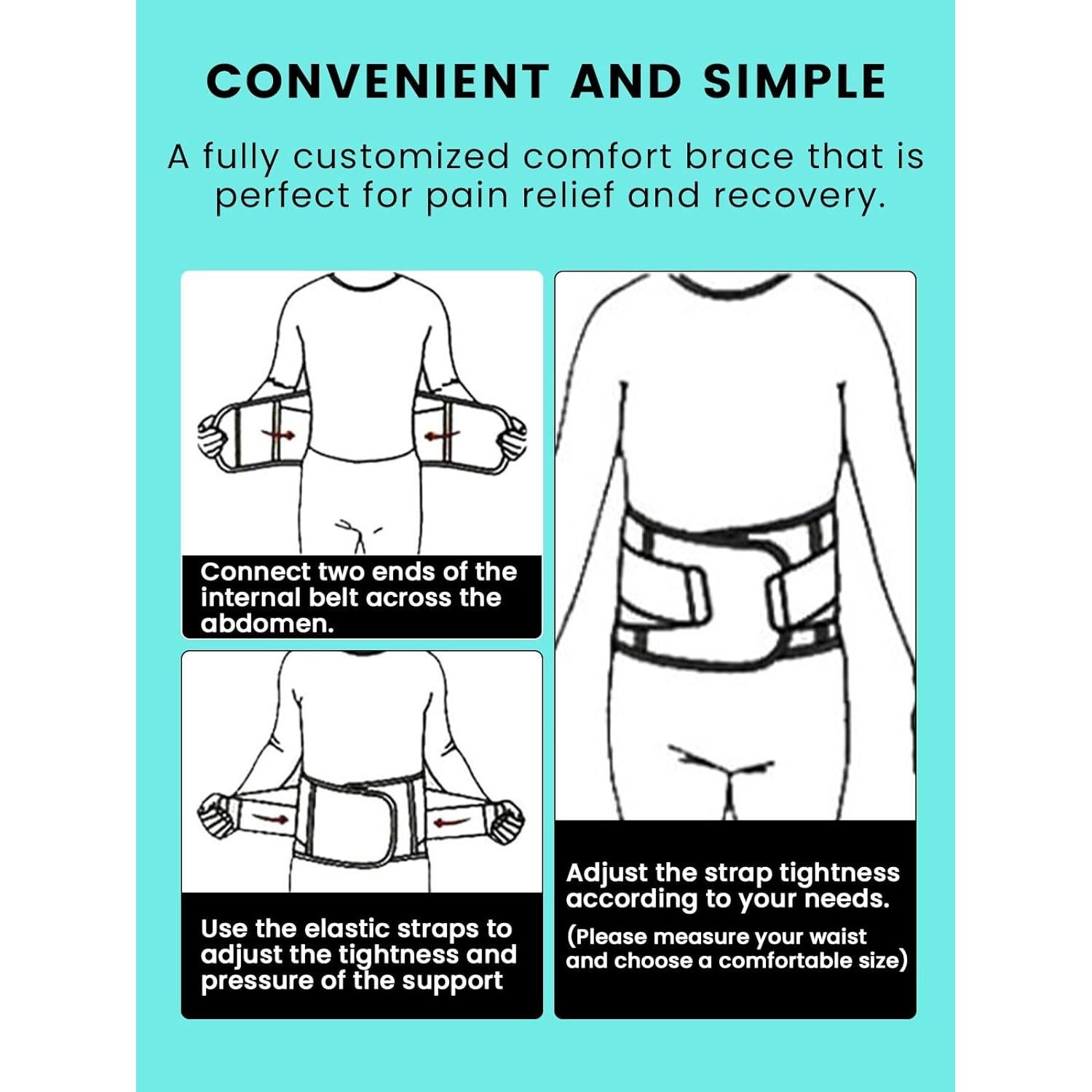 Faja Lumbar SYXUPAP Ajustable para Alivio de Dolor Espalda