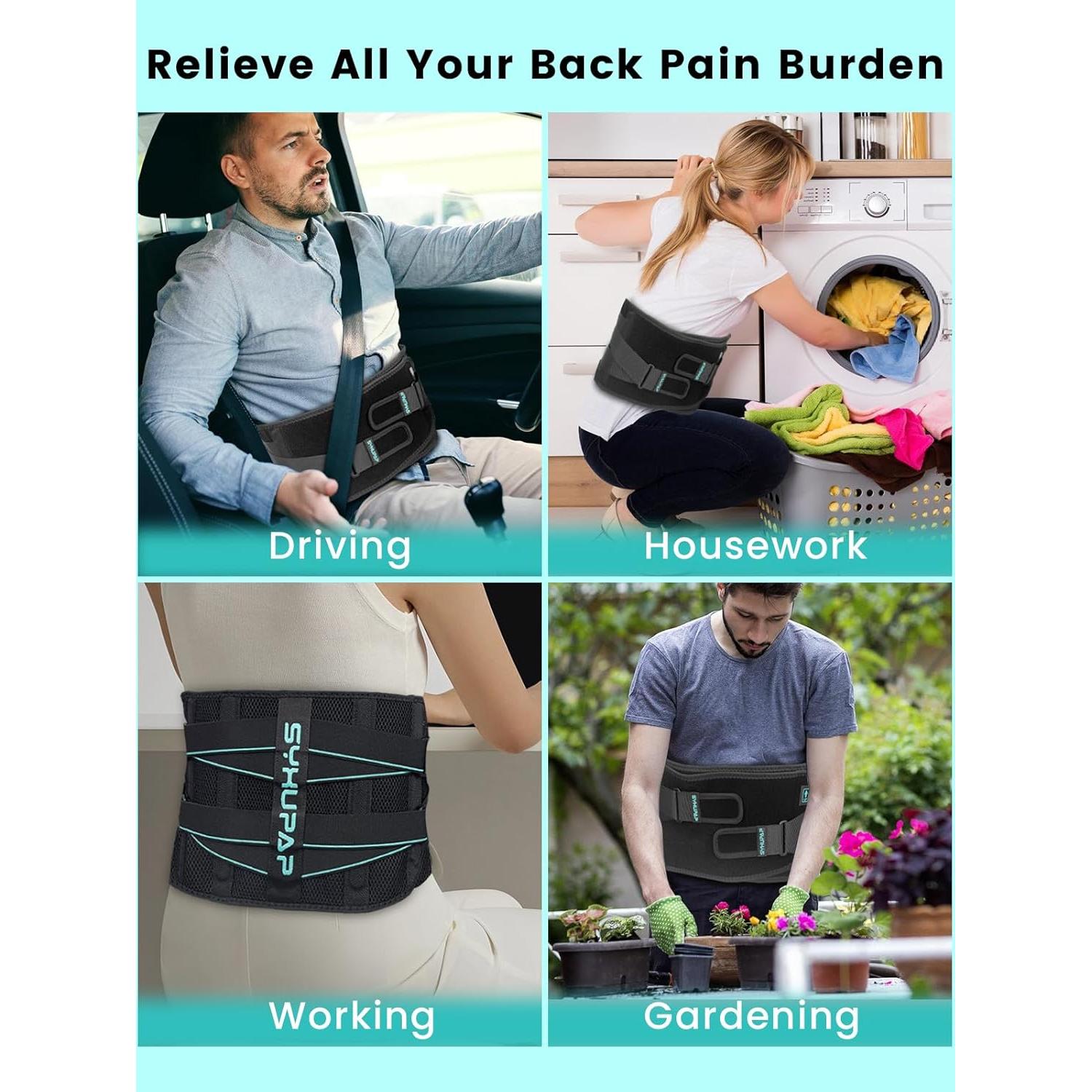 Faja Lumbar SYXUPAP Ajustable para Alivio de Dolor Espalda