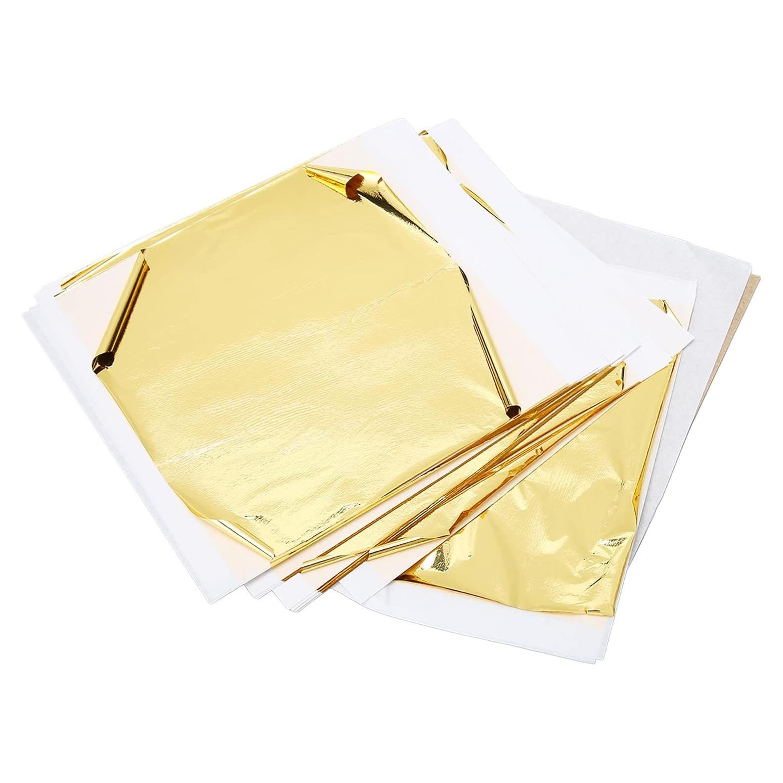 Papel de Foil Dorado Grande 100pcs para Manualidades DIY