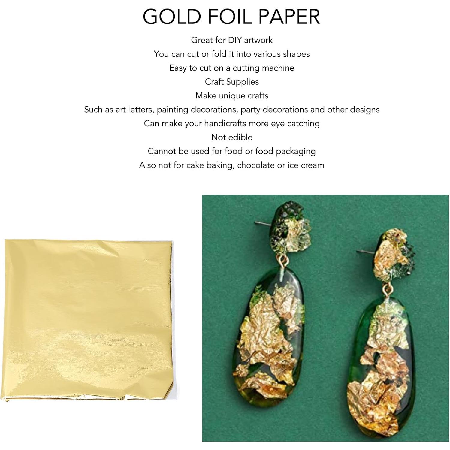 Papel de Foil Dorado Grande 100pcs para Manualidades DIY