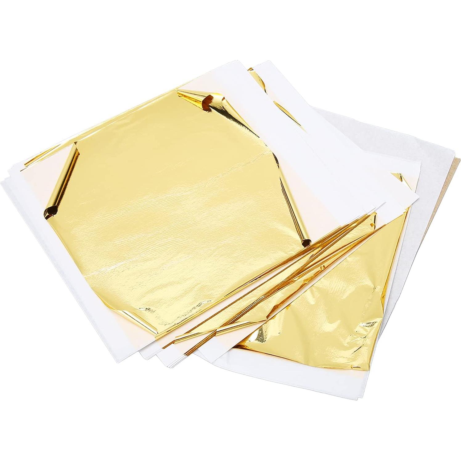 Papel de Foil Dorado Grande 100pcs para Manualidades DIY