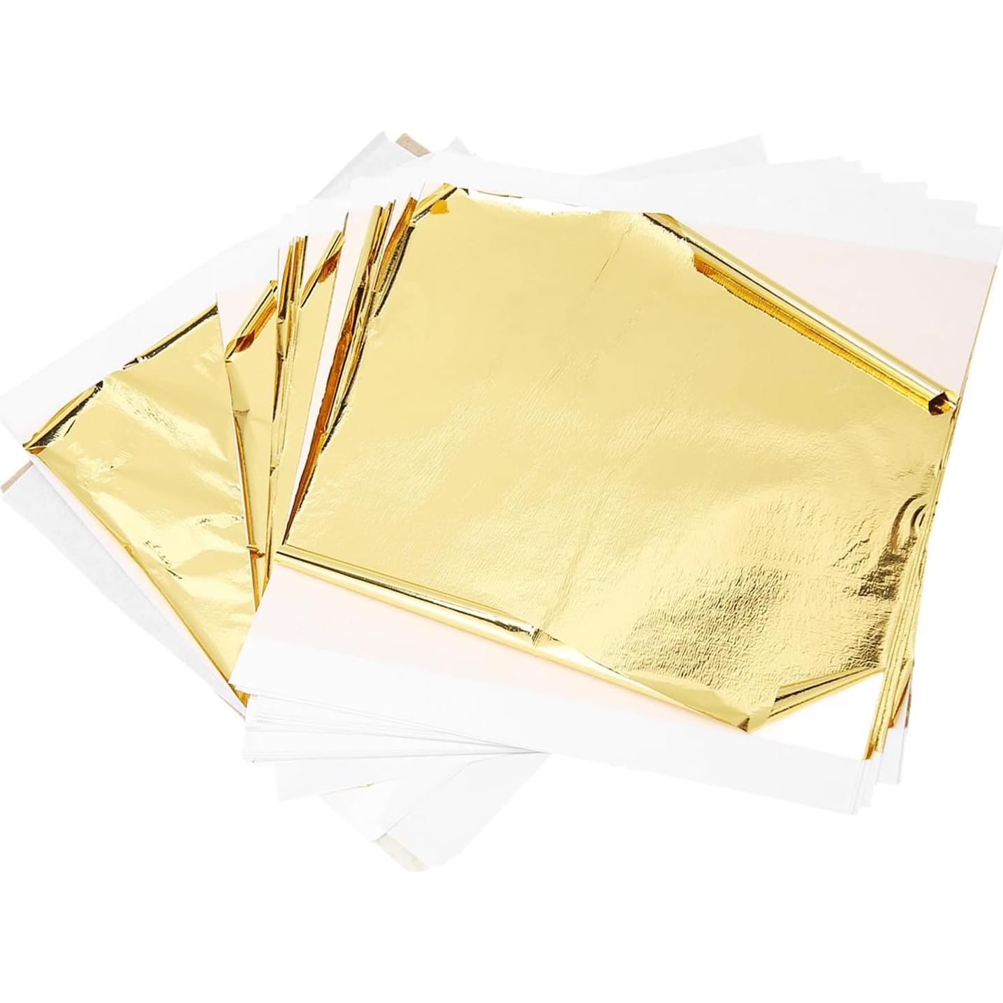 Papel de Foil Dorado Grande 100pcs para Manualidades DIY