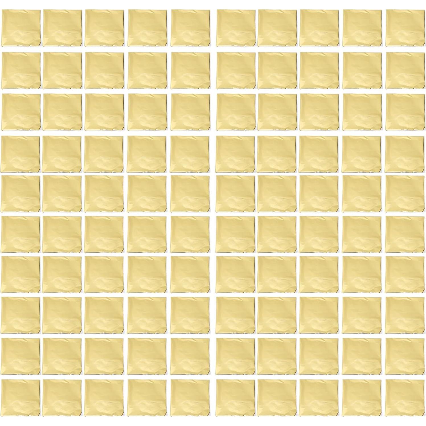 Papel de Foil Dorado Grande 100pcs para Manualidades DIY