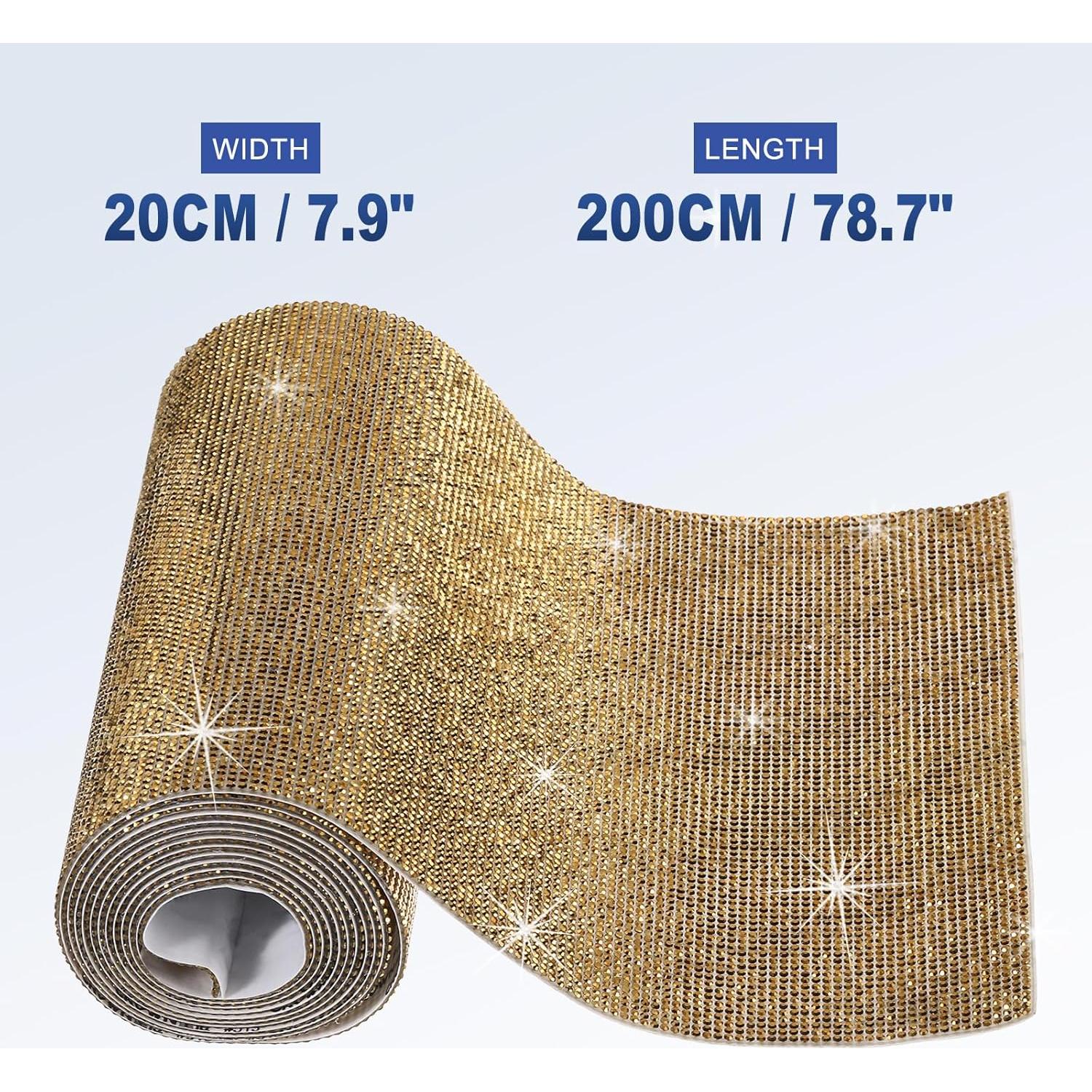 Hoja de Cristales Brillantes Autoadhesiva MECCANIXITY 200x20cm Oro