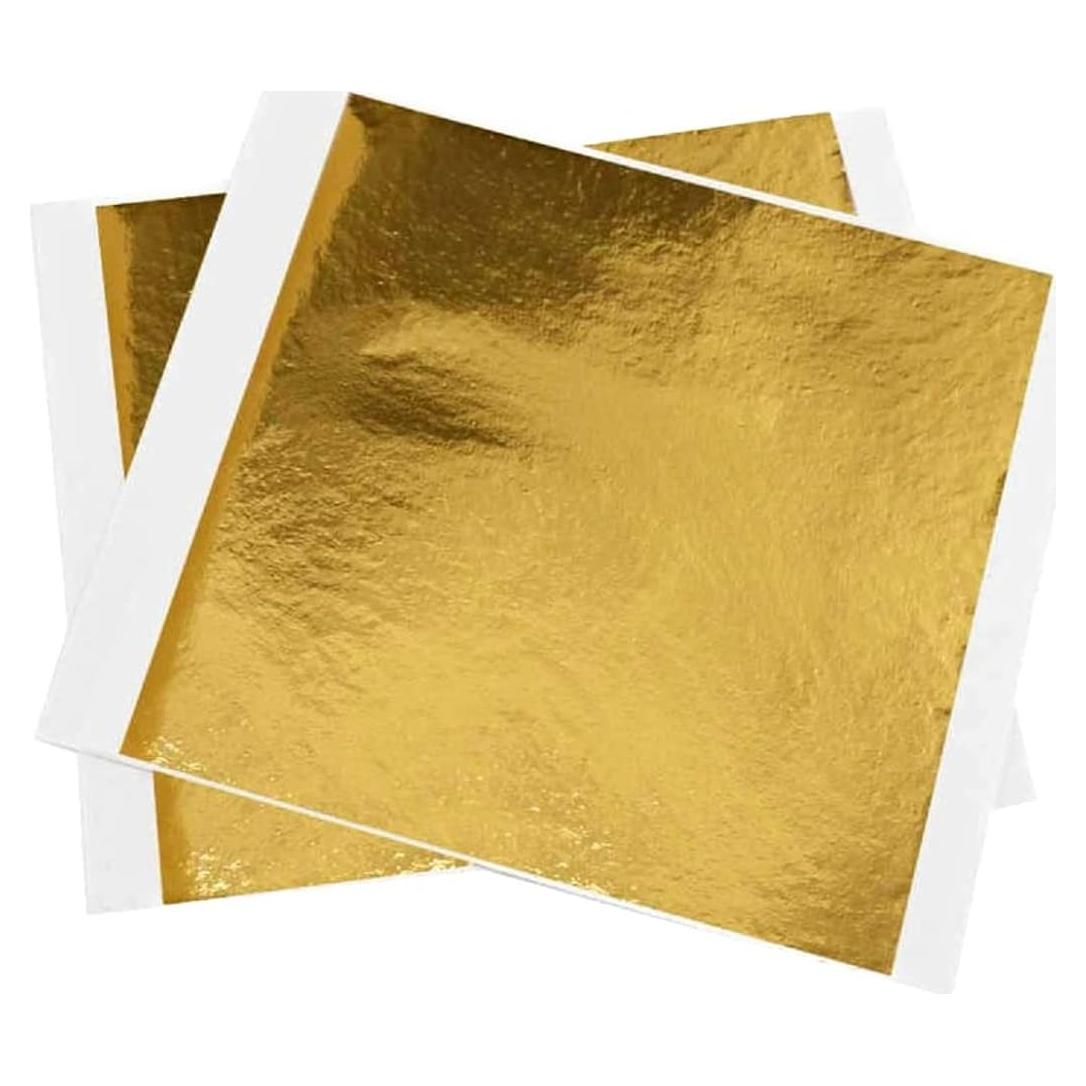Hoja de Oro Imitación FGLC 100 Hojas 8x8 cm para Manualidades