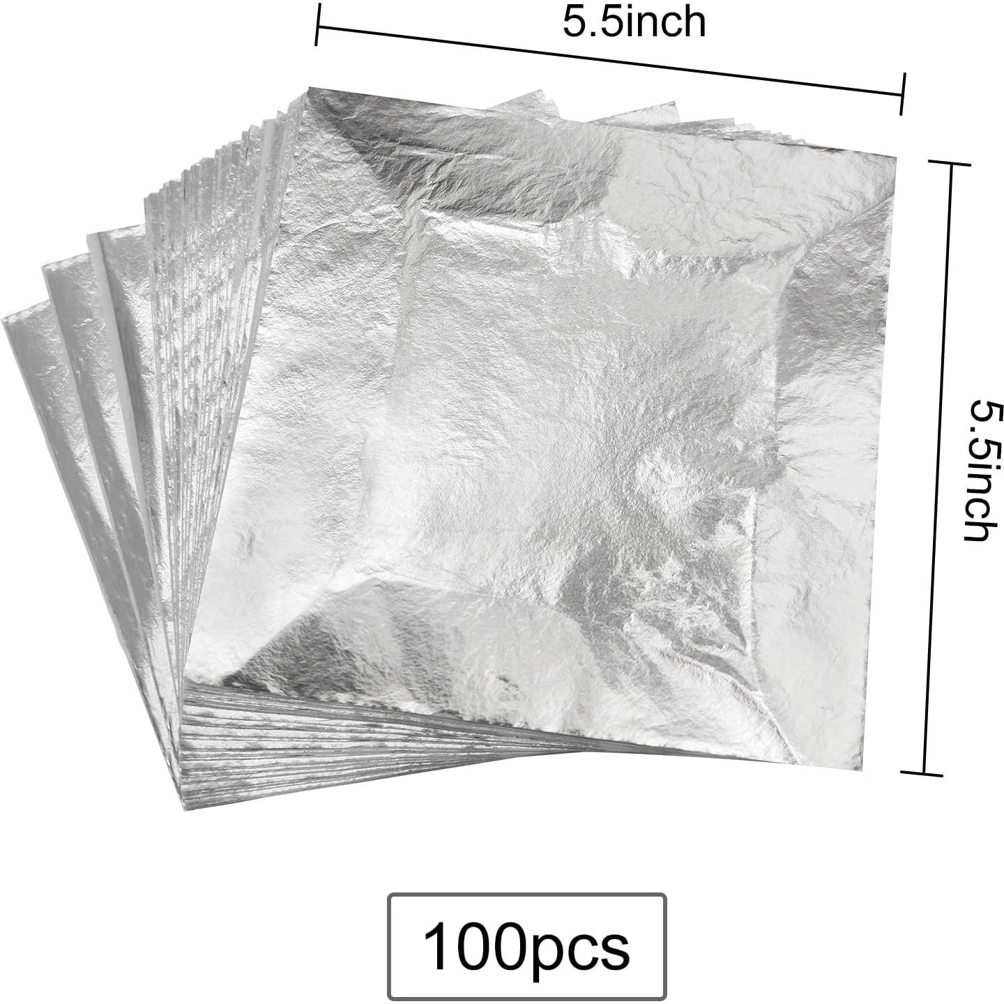 Juego de Hojas de Imitación de Oro 300 Hojas 14x14 cm