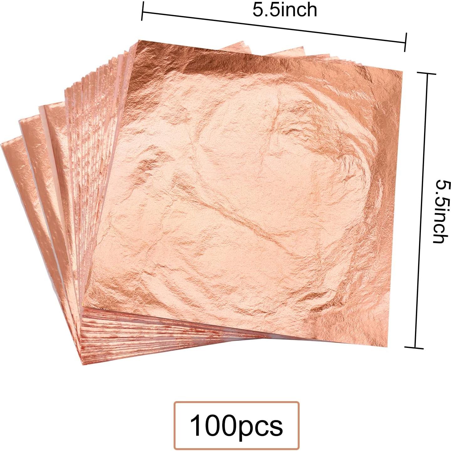 Juego de Hojas de Imitación de Oro 300 Hojas 14x14 cm