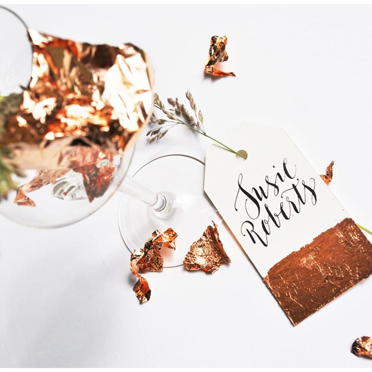 Juego de Hojas de Imitación de Oro 300 Hojas 14x14 cm