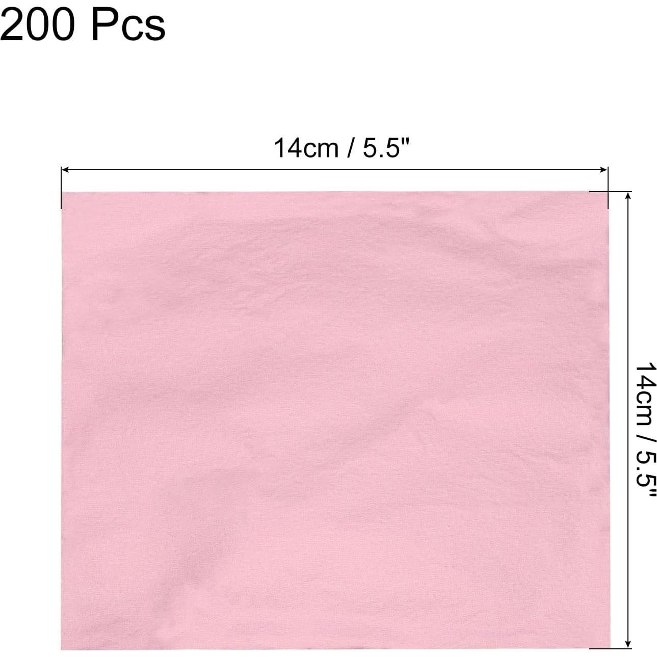 Hojas de Oro Imitación MECCANIXITY 200 Pcs 14x14 cm Rojo Rosa