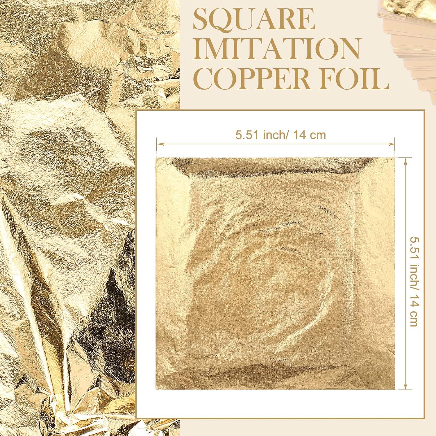 Hojas de Oro Imitación Harloon 500 Unidades 14x14 cm