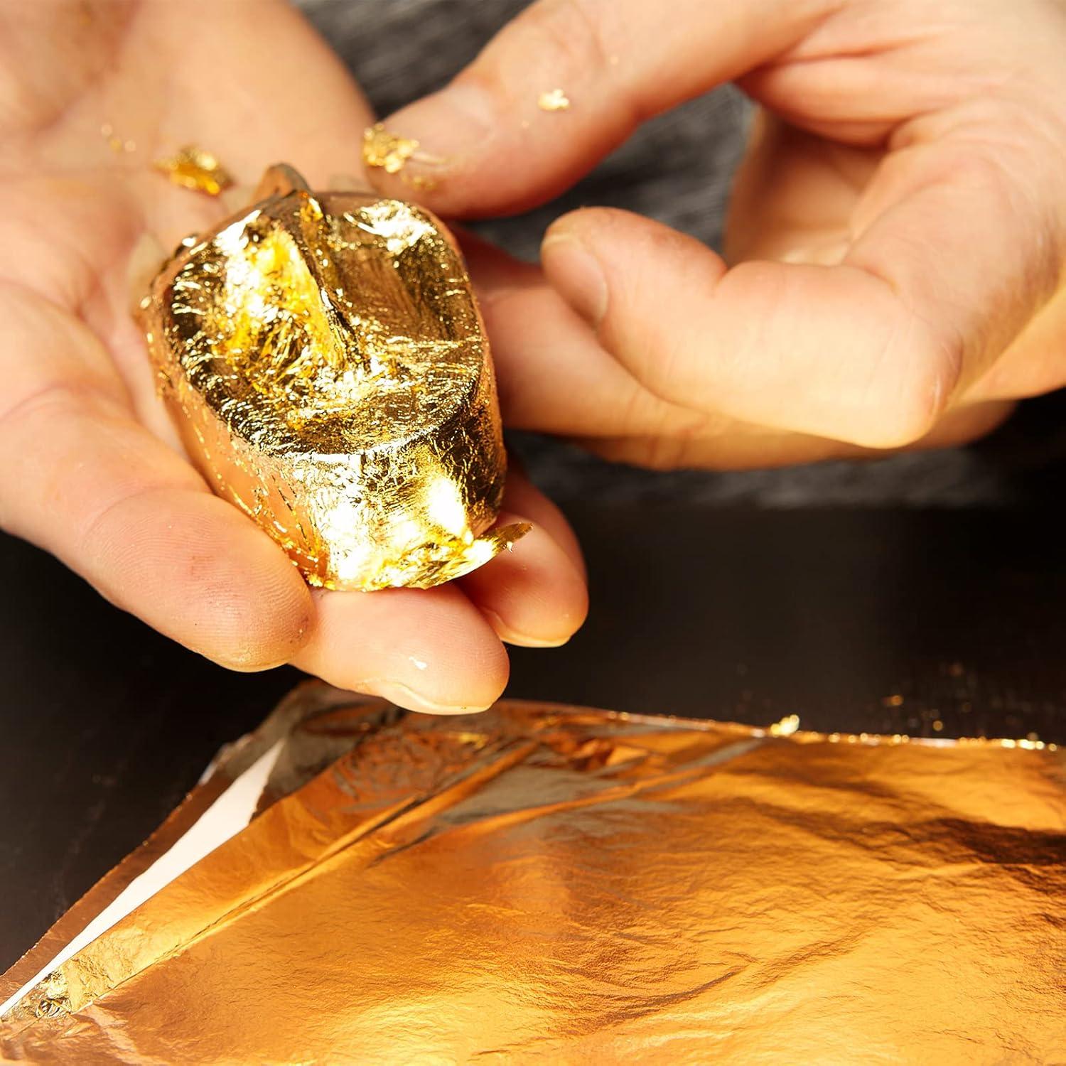 Hojas de Oro Imitación Harloon 500 Unidades 14x14 cm