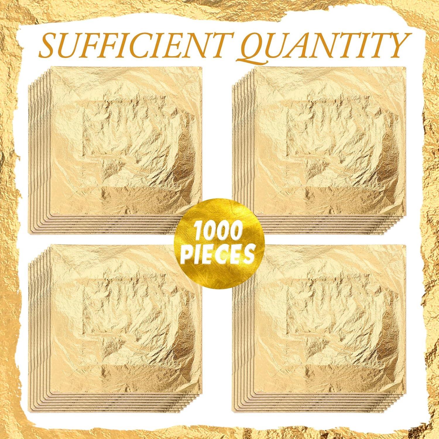 Harloon 1000 Hojas Imitación de Oro para Manualidades 14x14cm