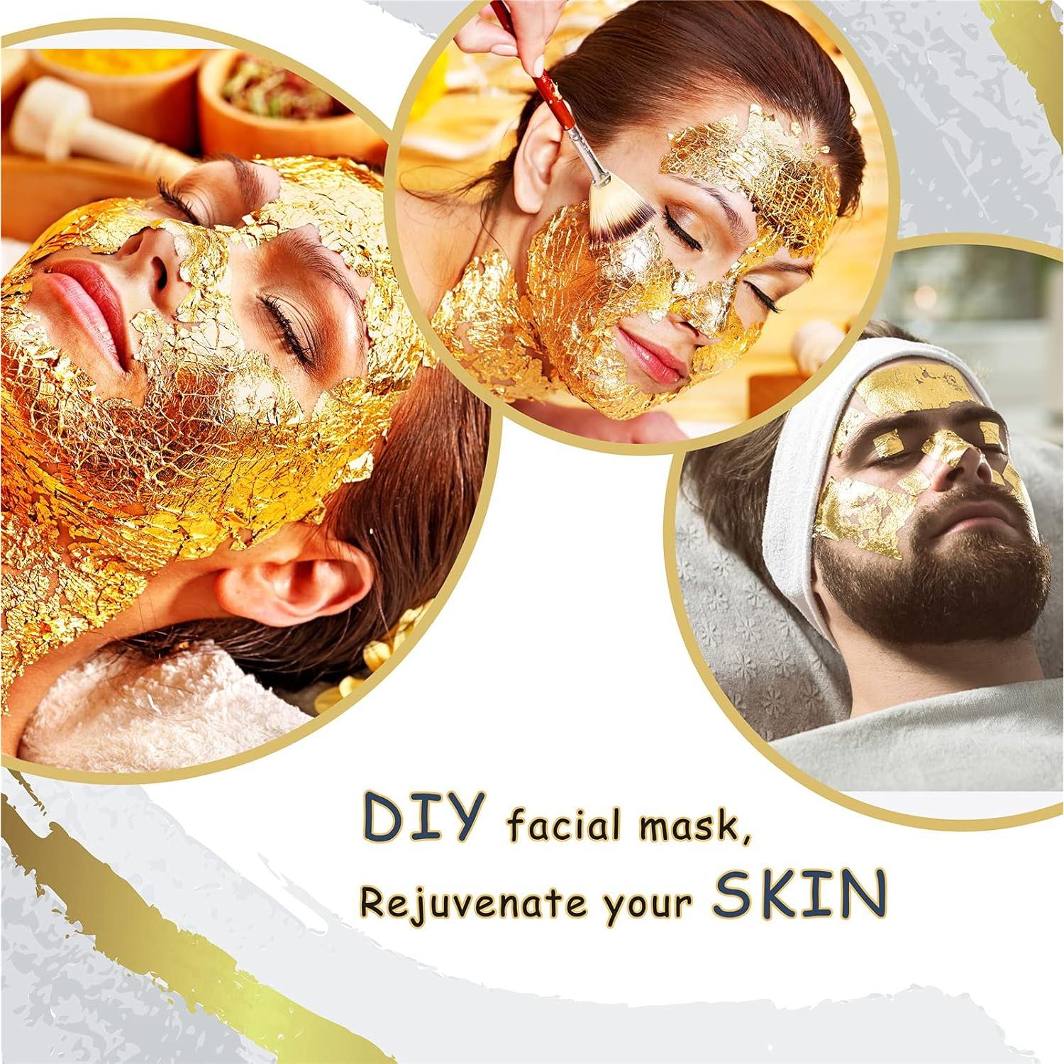 Hojas de Oro KraftiSky - 100 Piezas 14x14 cm para Manualidades