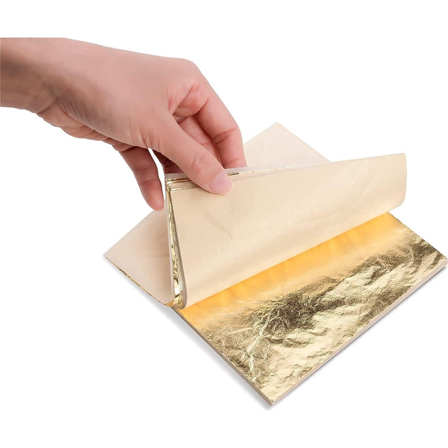 Hojas de Oro KraftiSky - 100 Piezas 14x14 cm para Manualidades