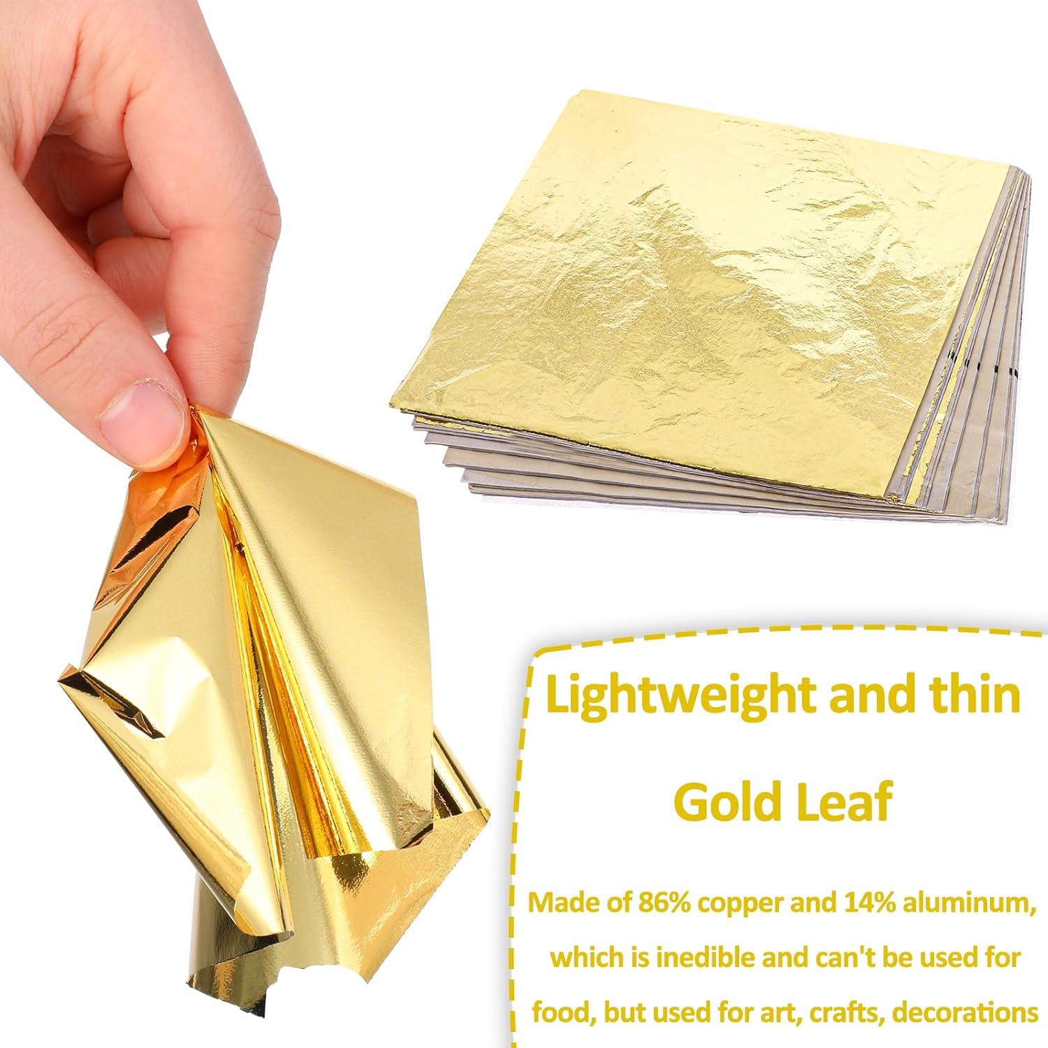 100 Hojas de Foil Dorado y Plateado 14x14 cm para Manualidades