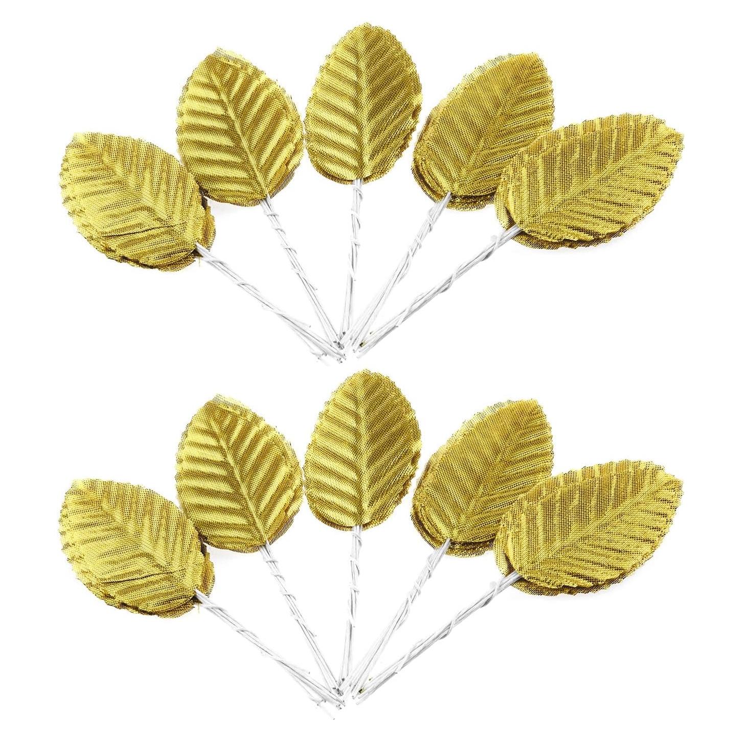 Hojas Artificiales Doradas Haidong - 120 Piezas Decorativas