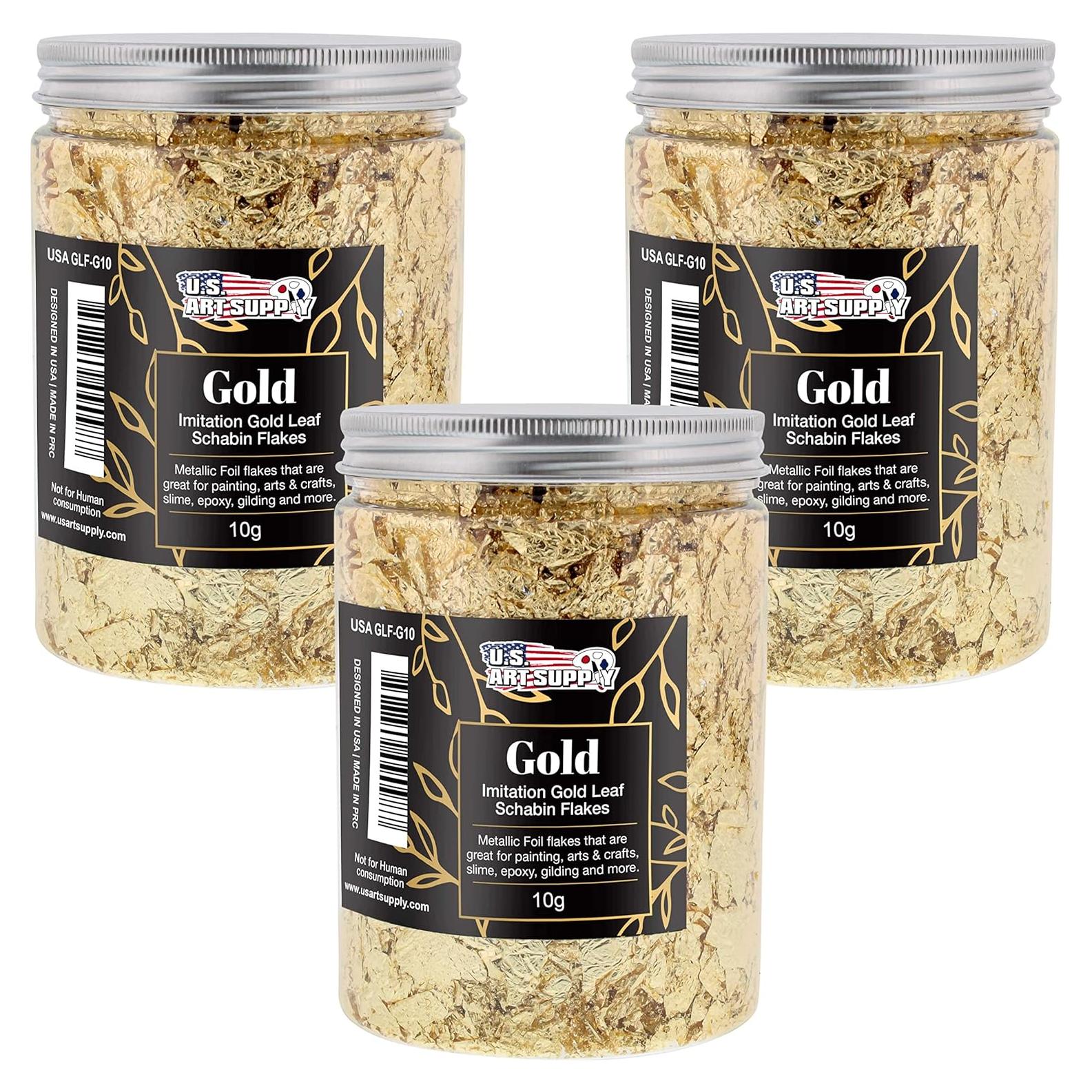 Copos de Hoja de Metal Schabin 10g x3 - Oro para Manualidades