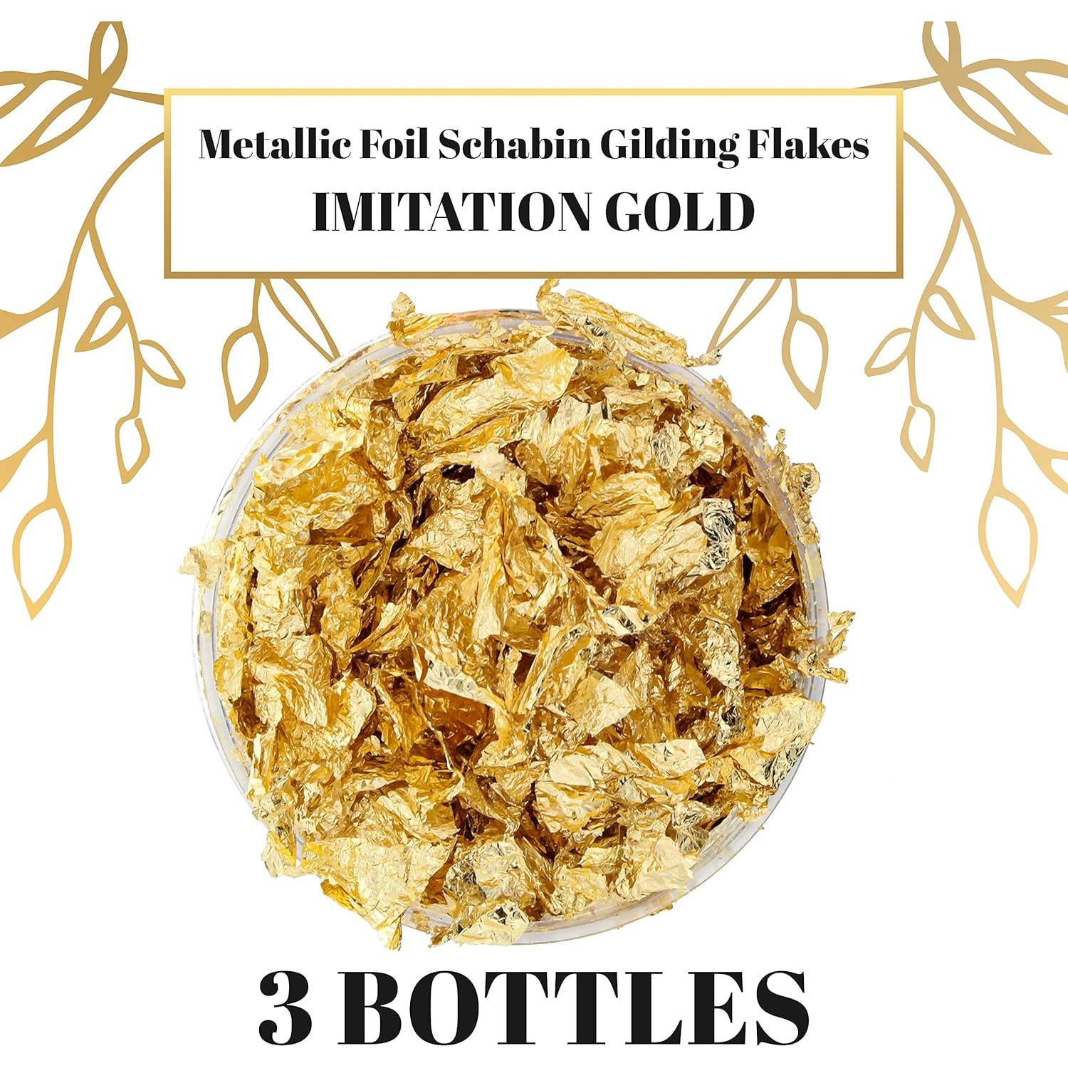 Copos de Hoja de Metal Schabin 10g x3 - Oro para Manualidades