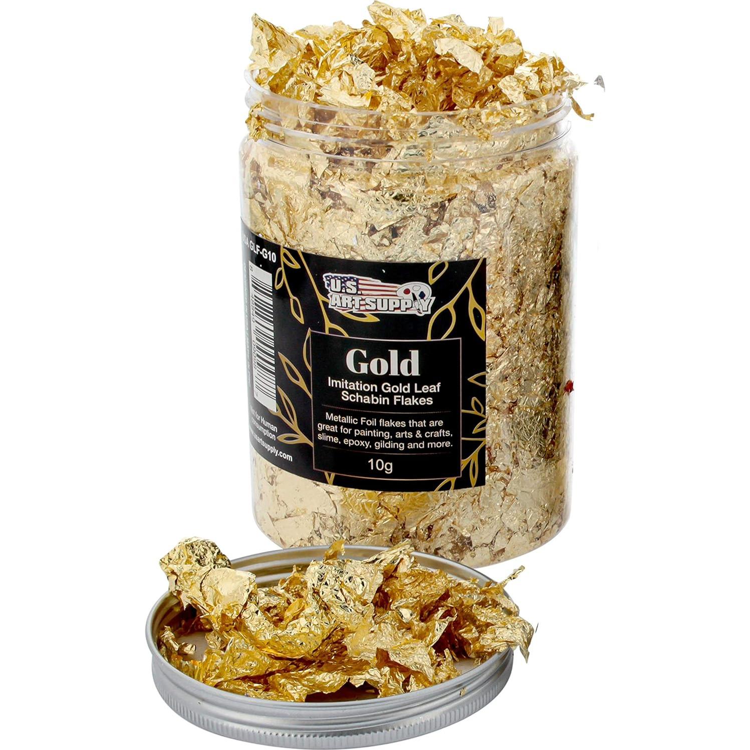 Copos de Hoja de Metal Schabin 10g x3 - Oro para Manualidades