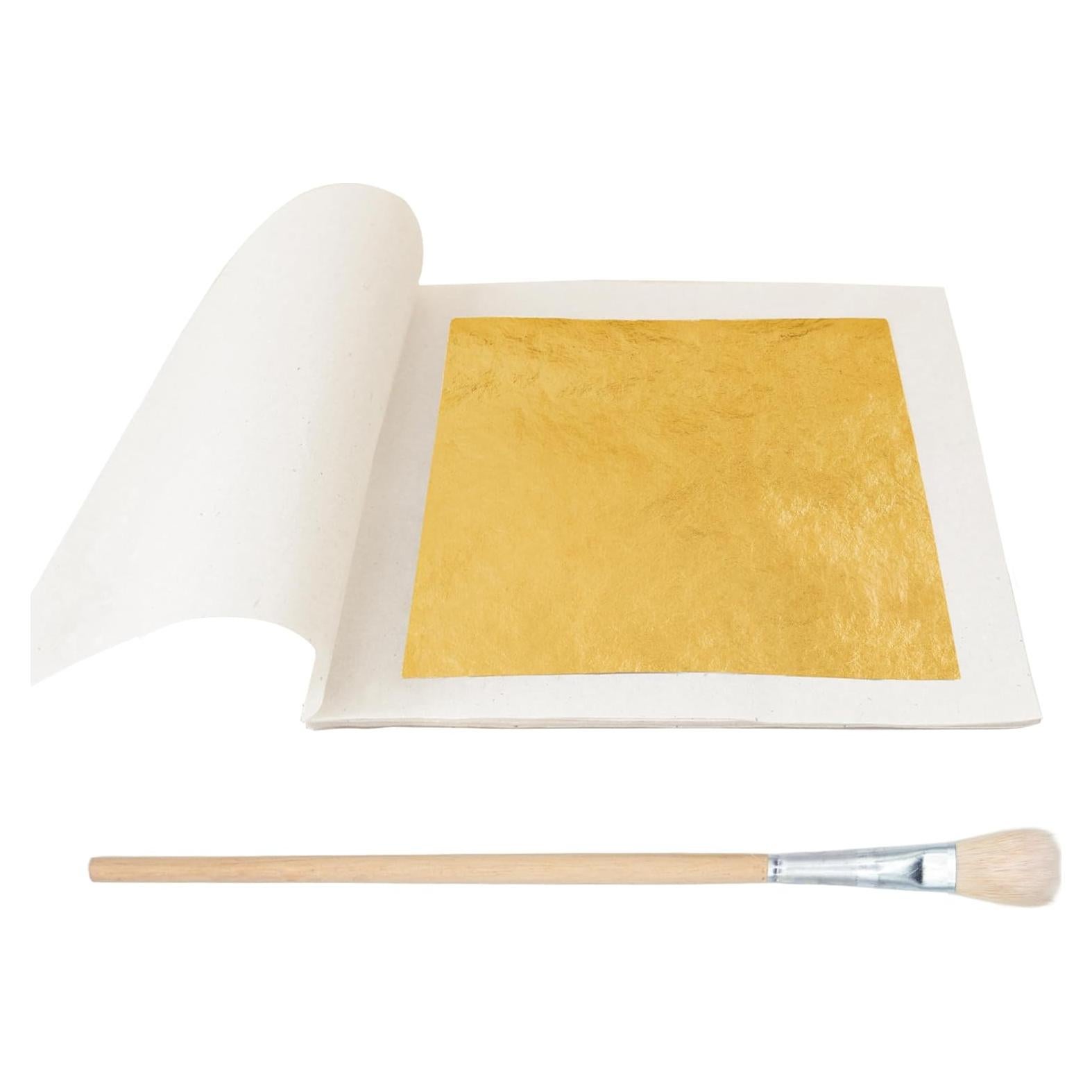 Hojas de Oro Imitación KZZDNN 10 Piezas 6x6 cm para Manualidades