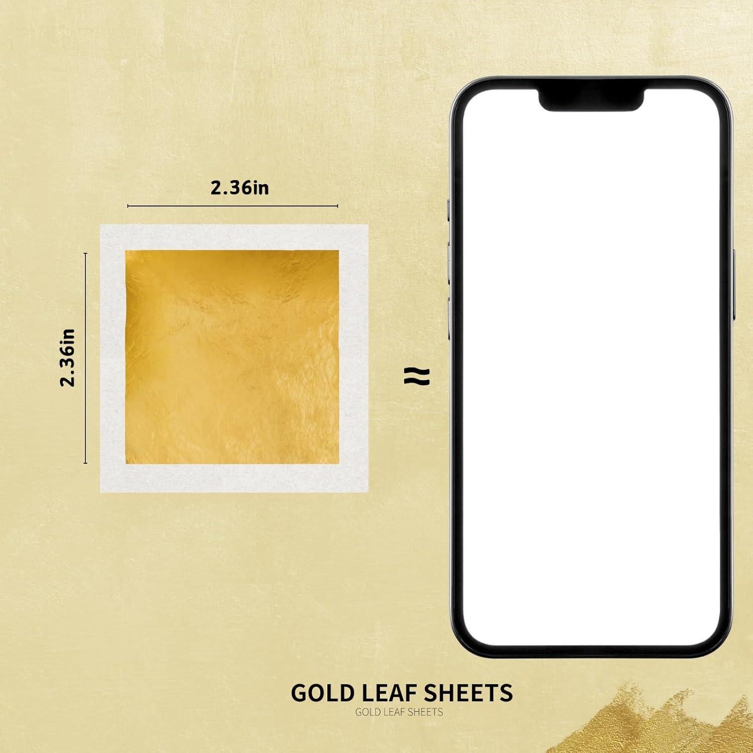 Hojas de Oro Imitación KZZDNN 10 Piezas 6x6 cm para Manualidades