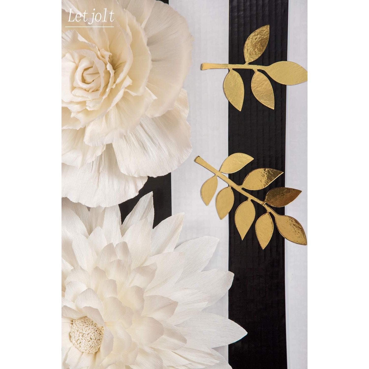 Juego de Hojas y Mariposas Decorativas Letjolt 16pcs Doradas