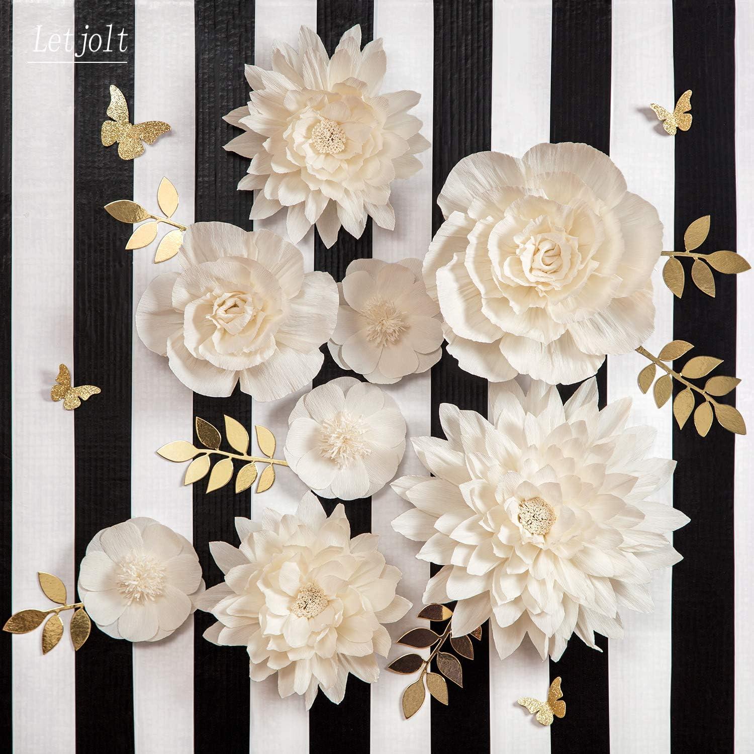 Juego de Hojas y Mariposas Decorativas Letjolt 16pcs Doradas