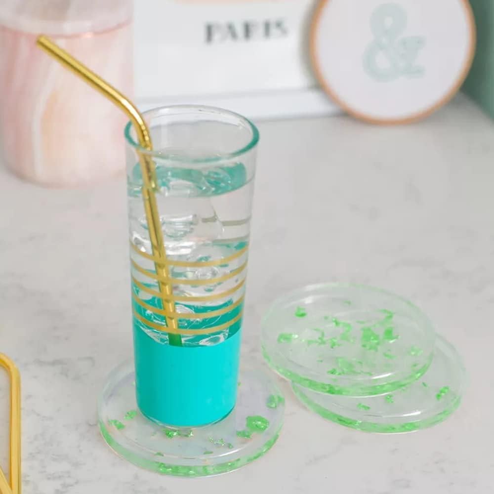 Hojas de Oro Imitación KINNO 100 Hojas Verde 13cm para Manualidades