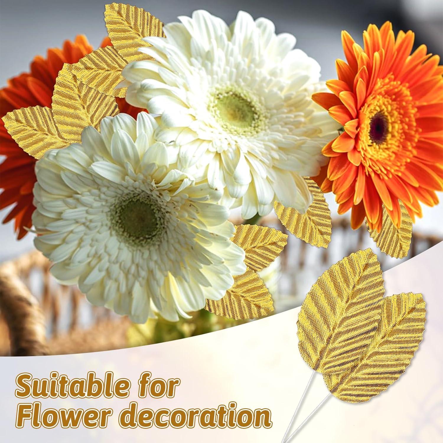 200 Hojas de Seda Artificial Doradas KALIONE para Decoración