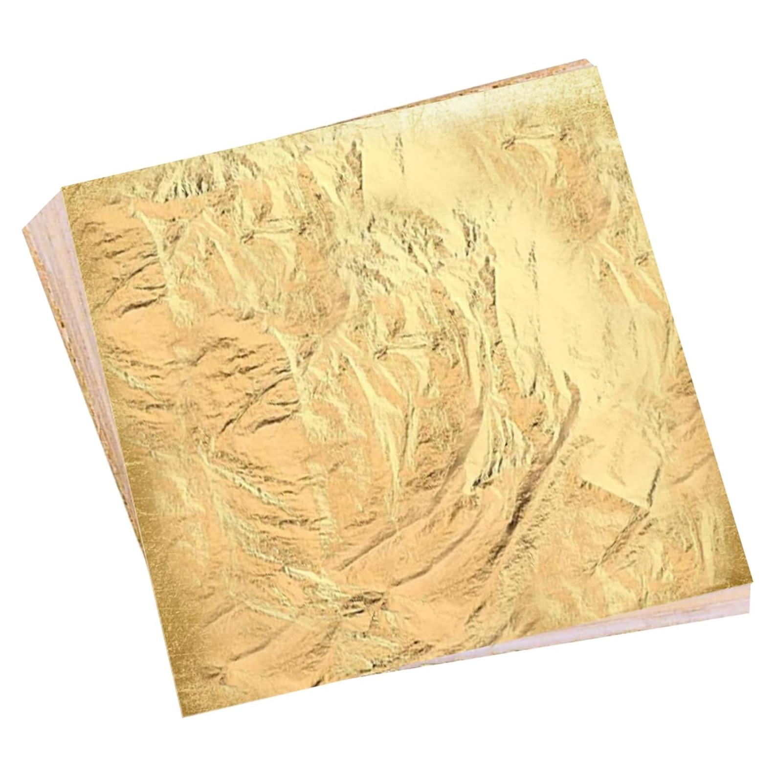 Hojas de Oro Imitación Verlimk 100pcs 14x14cm para Manualidades