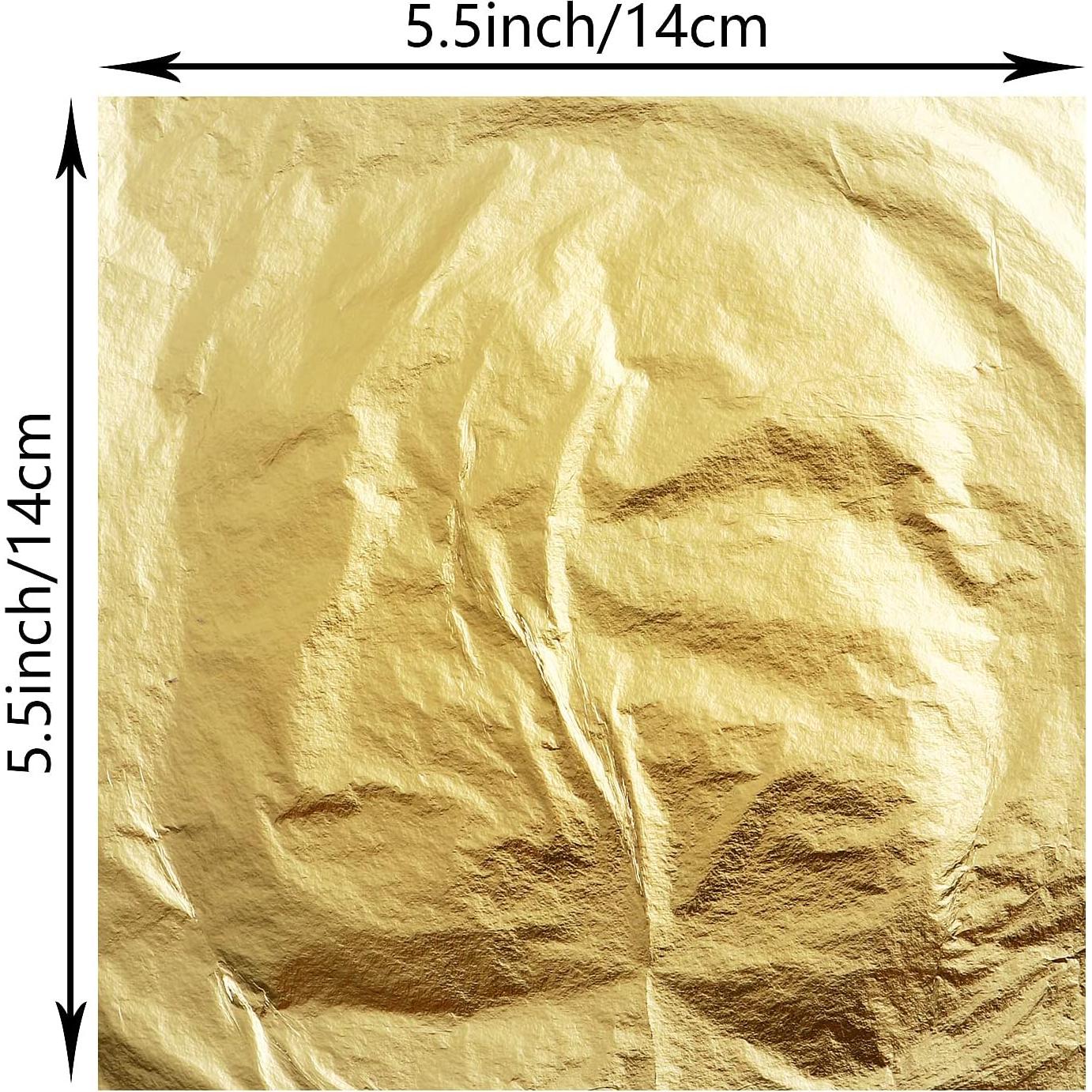 Hojas de Oro Imitación Verlimk 100pcs 14x14cm para Manualidades