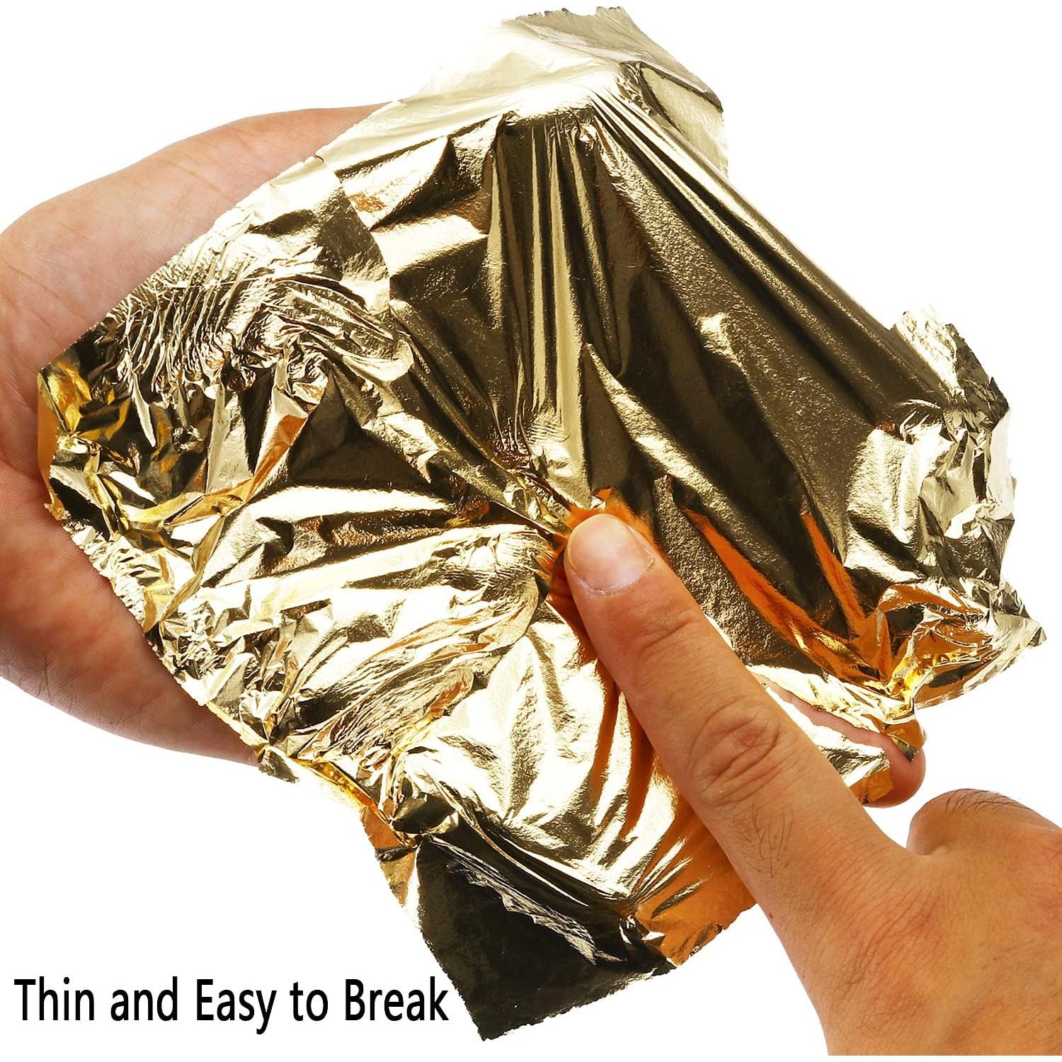 Hojas de Oro Imitación Verlimk 100pcs 14x14cm para Manualidades