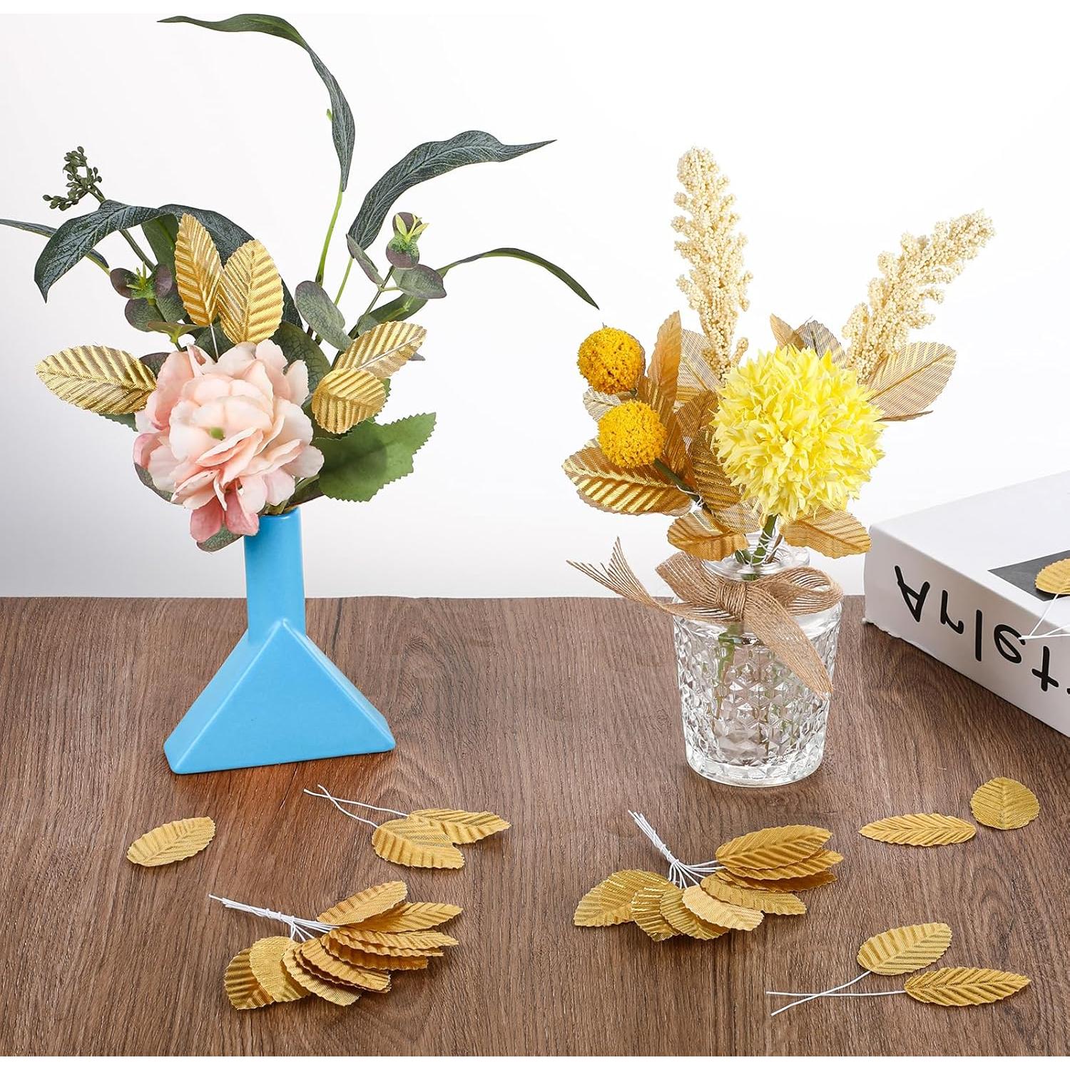 200 Hojas Artificiales Doradas Xthrotsenk para Decoración DIY