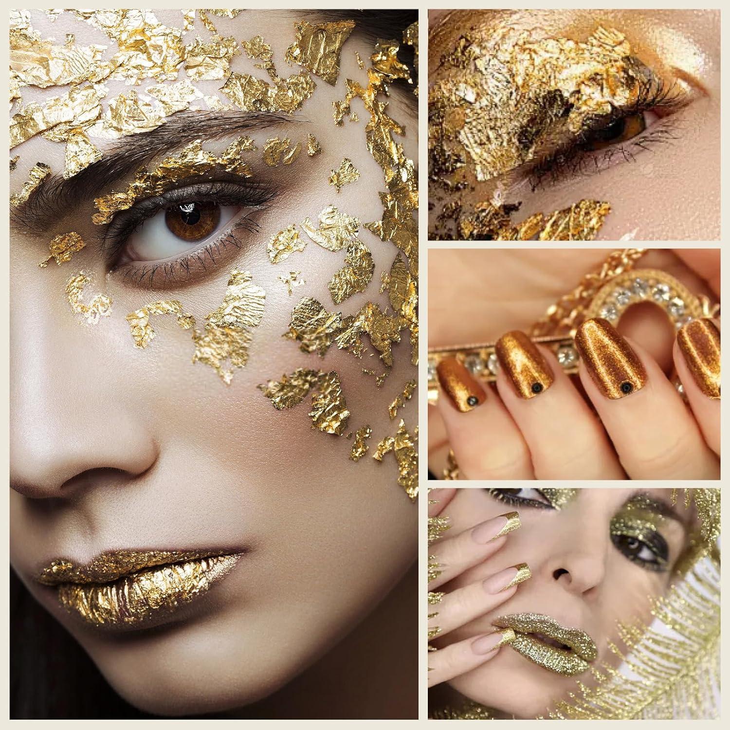 300 Hojas de Oro, Plata y Oro Rosa para Manualidades 8x8.5 cm