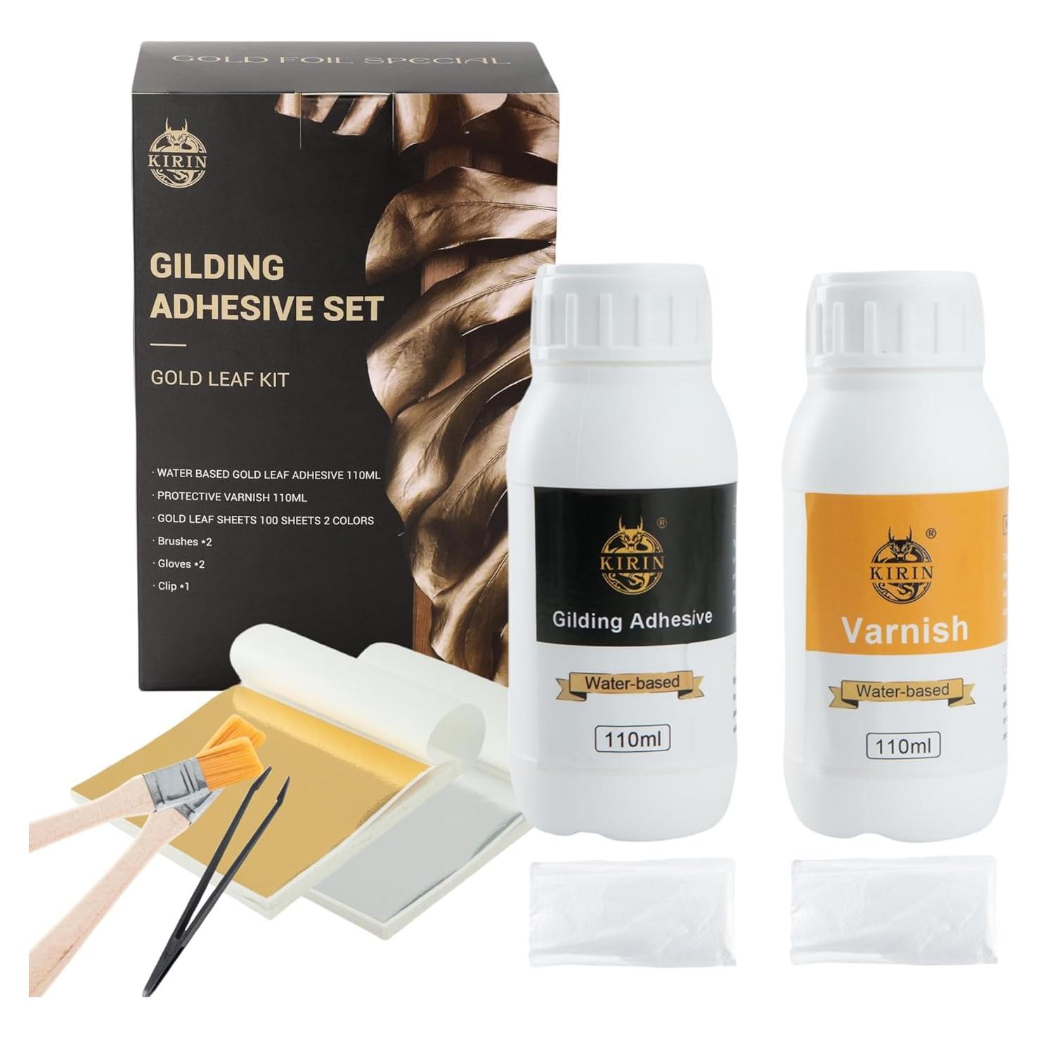 Kit de Adhesivo y Hoja de Oro KIRIN 110ml para Manualidades