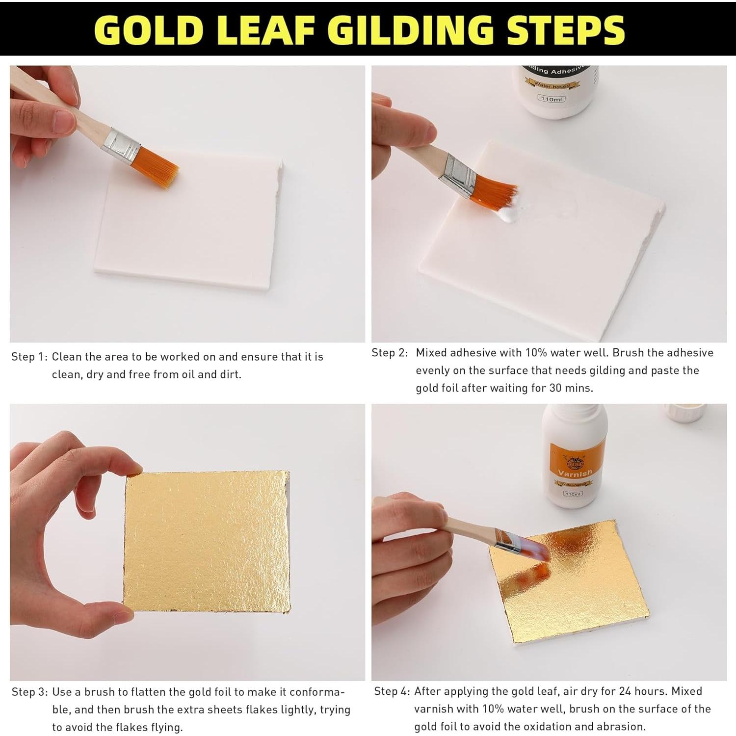 Kit de Adhesivo y Hoja de Oro KIRIN 110ml para Manualidades