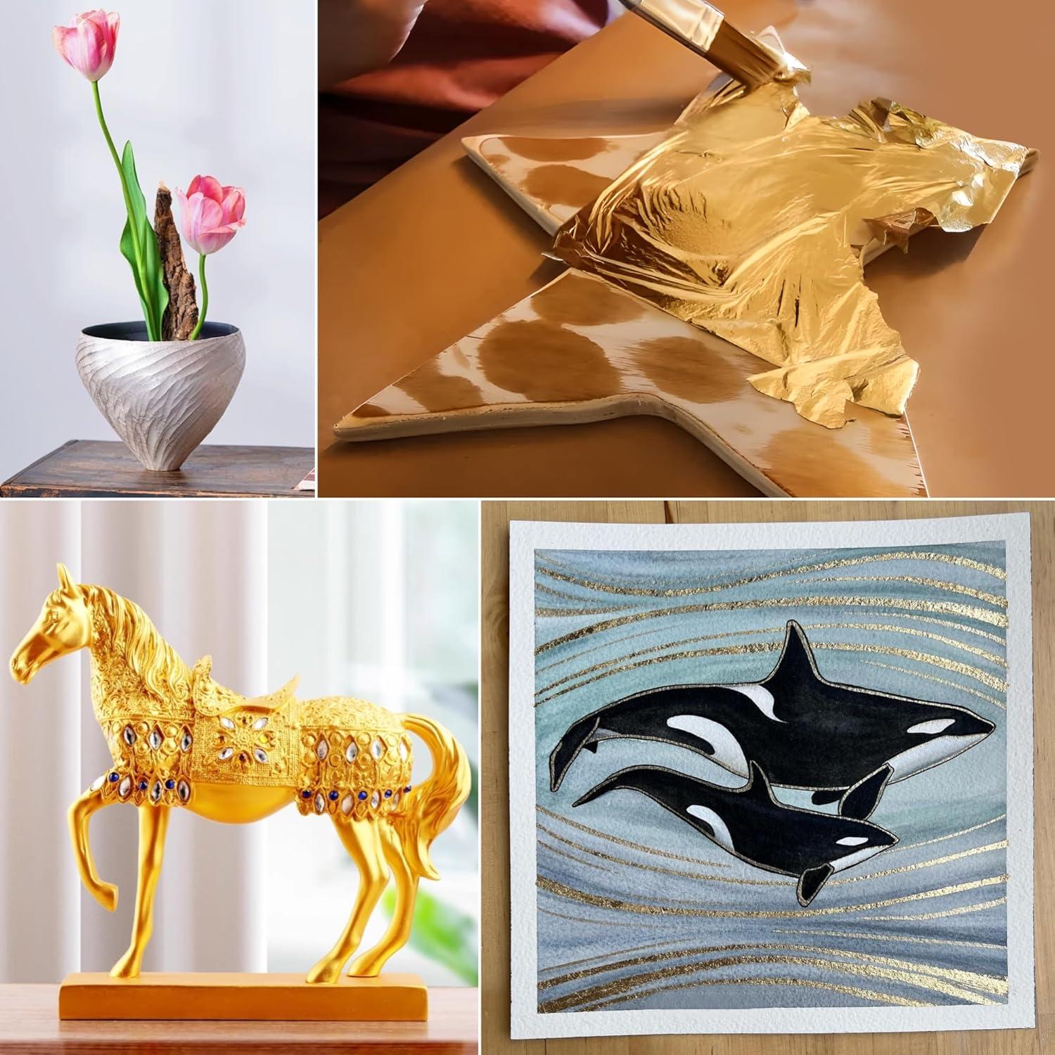 Kit de Adhesivo y Hoja de Oro KIRIN 110ml para Manualidades