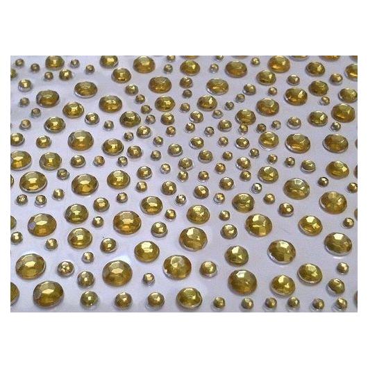 Gemas Rhinestone Autoadhesivas Doradas 325pcs 2-5mm