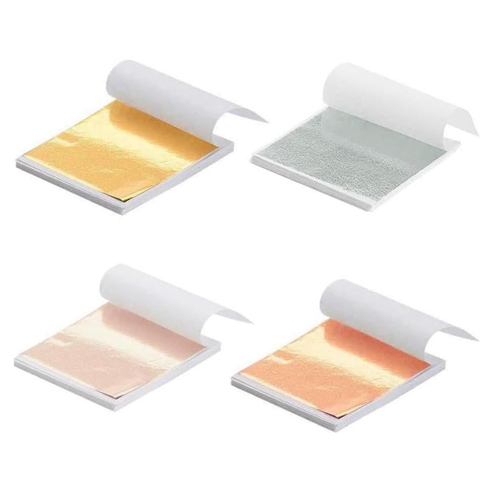 Juego de 200 Hojas de Pan de Oro Y-Axis 4 Colores 8x8.5 cm