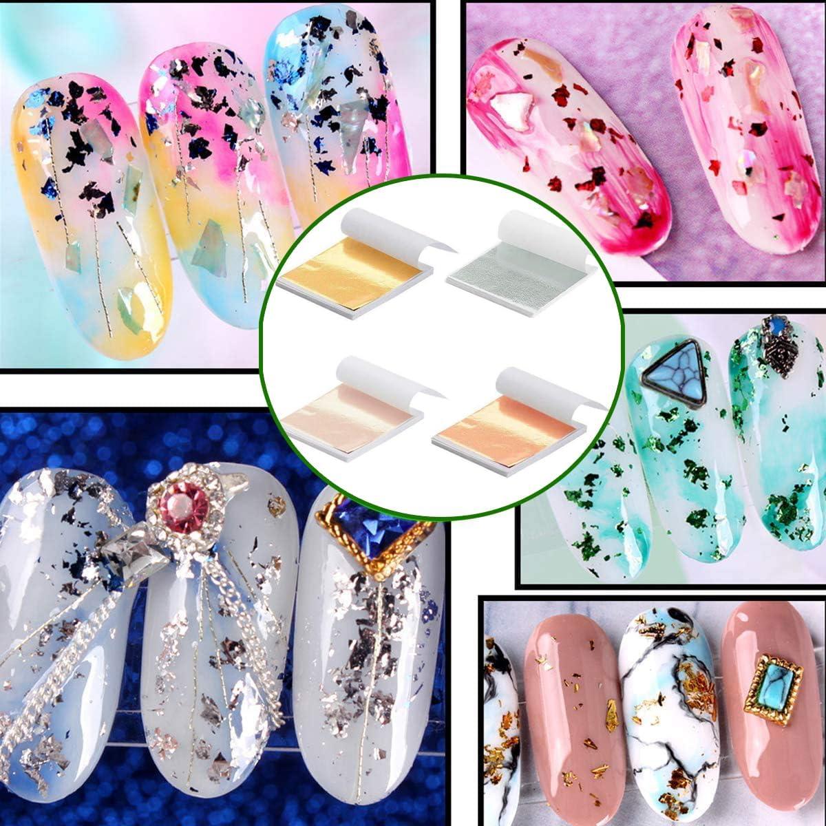 Juego de 200 Hojas de Pan de Oro Y-Axis 4 Colores 8x8.5 cm